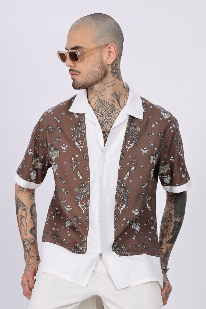 Bandana Block Printed Cuban Shirt