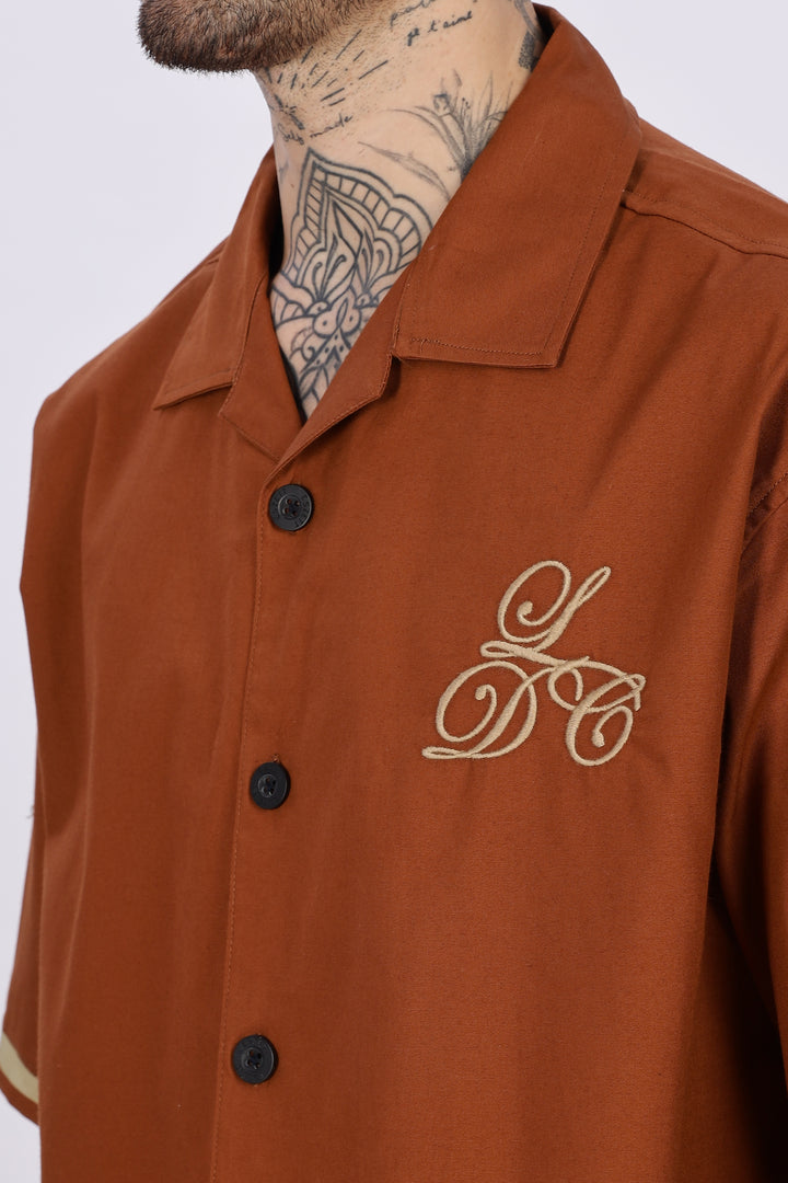 Late Dinner Club Brown Oversized Shirt