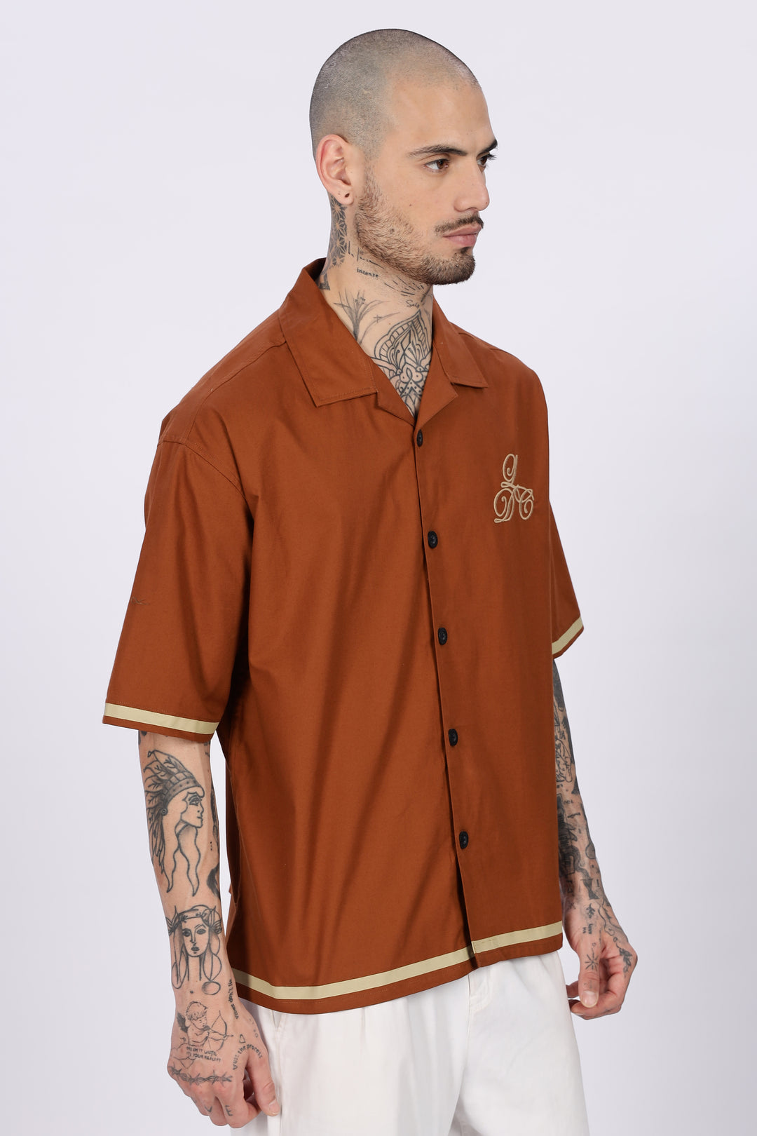 Late Dinner Club Brown Oversized Shirt