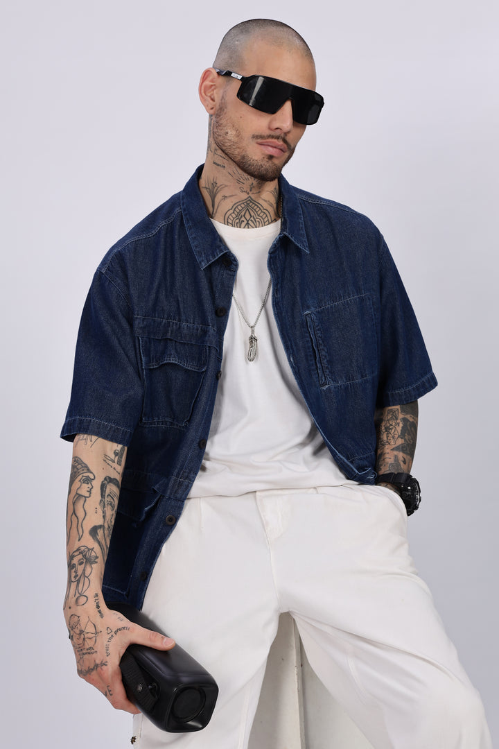 Denims: Utility Cargo Oversized Shirt