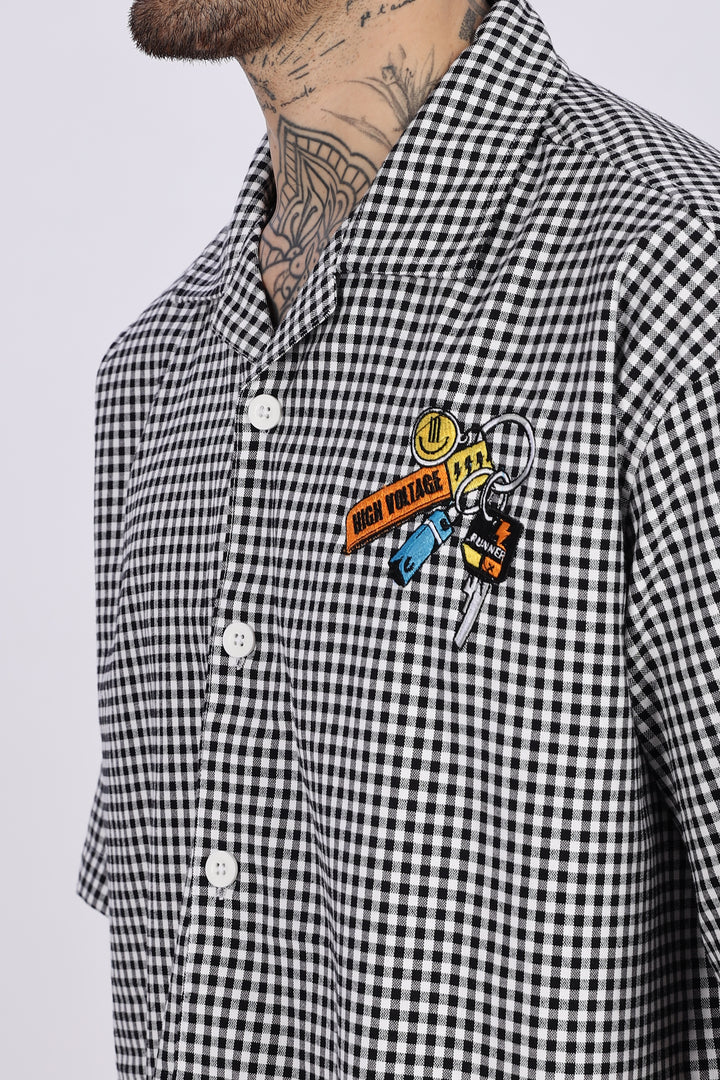 Keychain: Oversized Embroidery Checks Shirt
