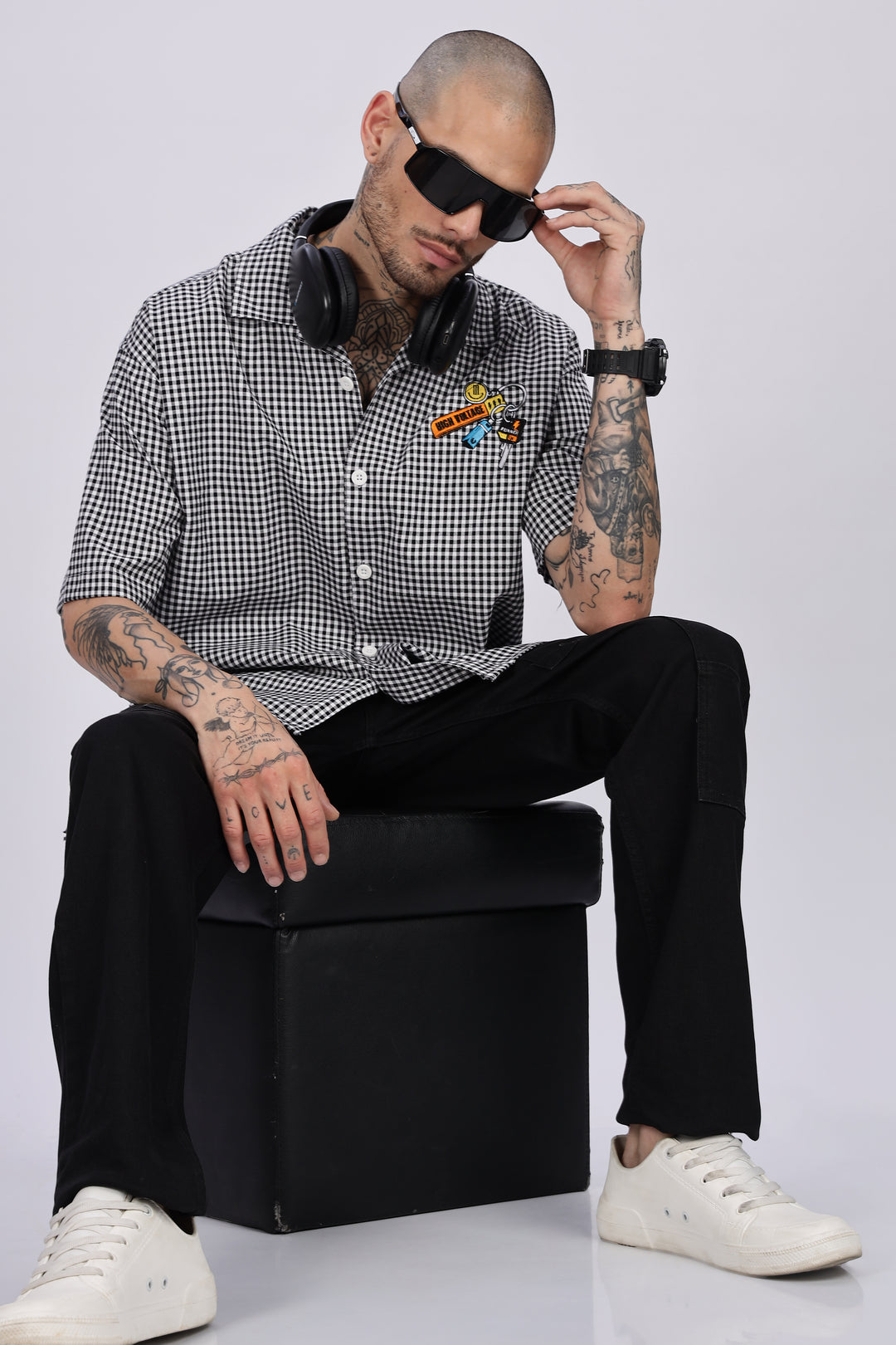 Keychain: Oversized Embroidery Checks Shirt