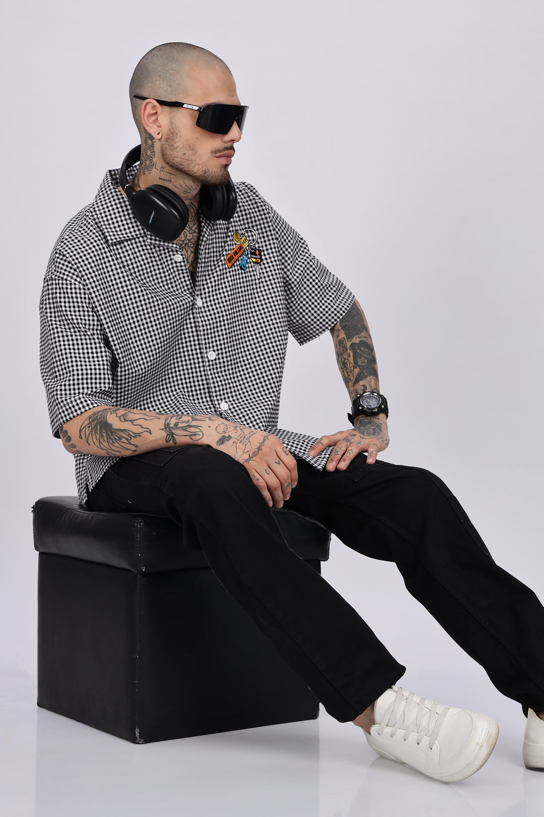 Keychain: Oversized Embroidery Checks Shirt