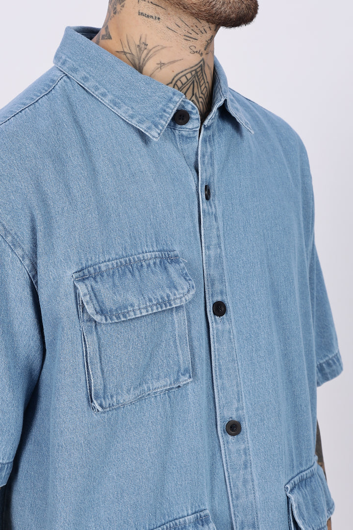 Denims: Ice Utility Oversized Shirt