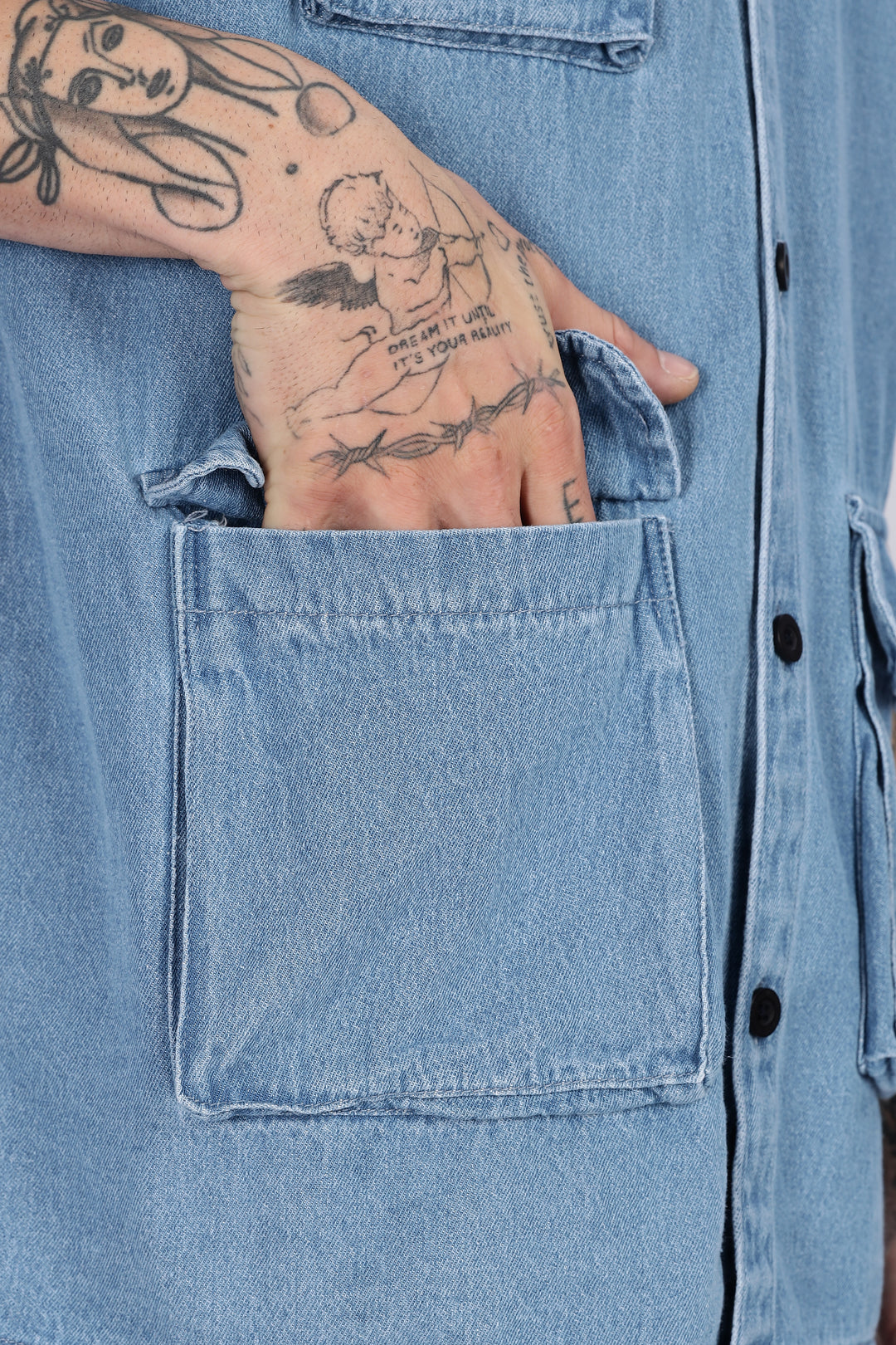Denims: Ice Utility Oversized Shirt