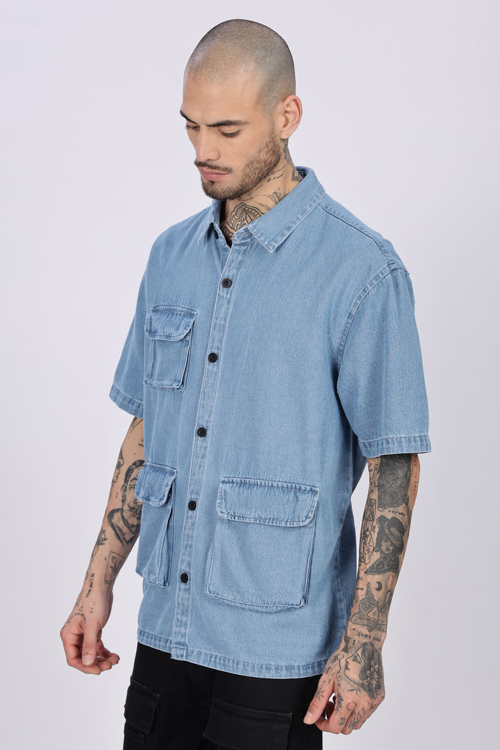Denims: Ice Utility Oversized Shirt