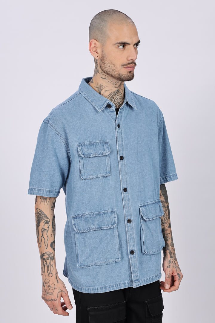 Denims: Ice Utility Oversized Shirt