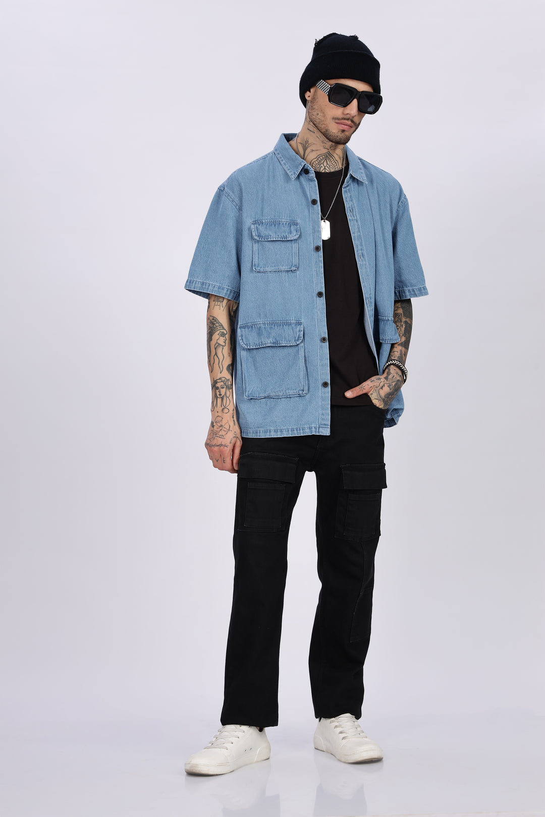 Denims: Ice Utility Oversized Shirt