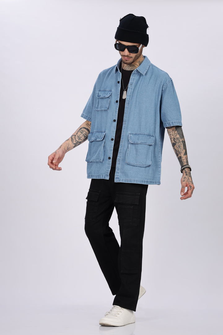 Denims: Ice Utility Oversized Shirt
