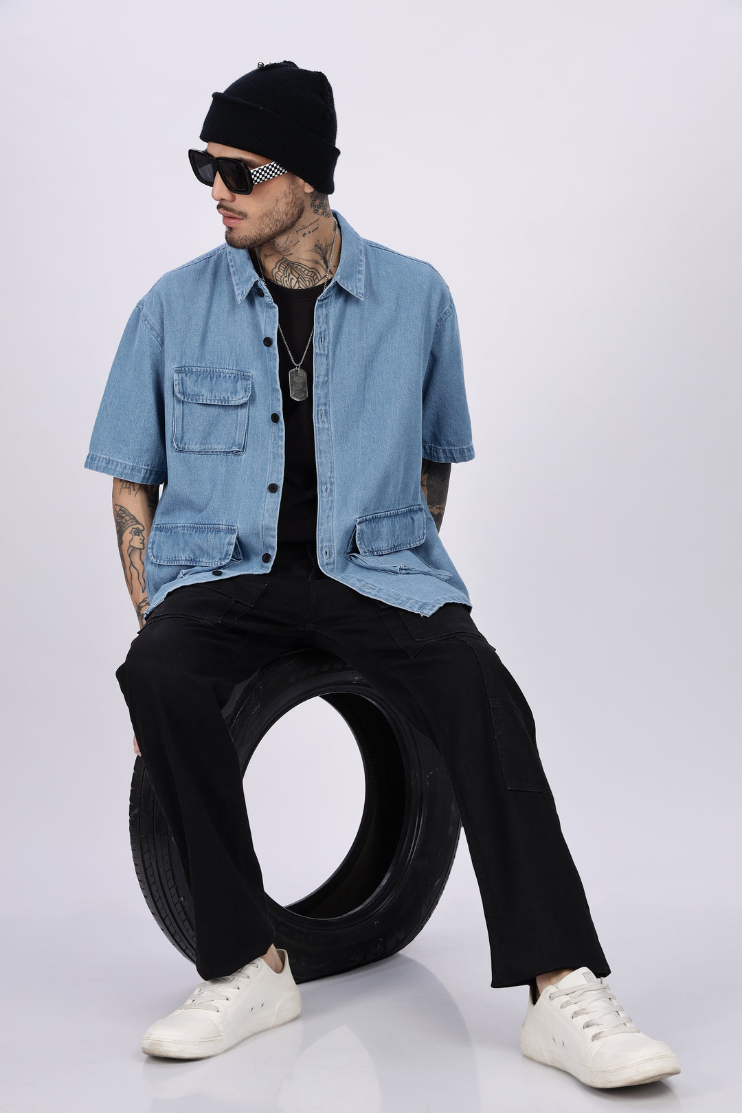 Denims: Ice Utility Oversized Shirt