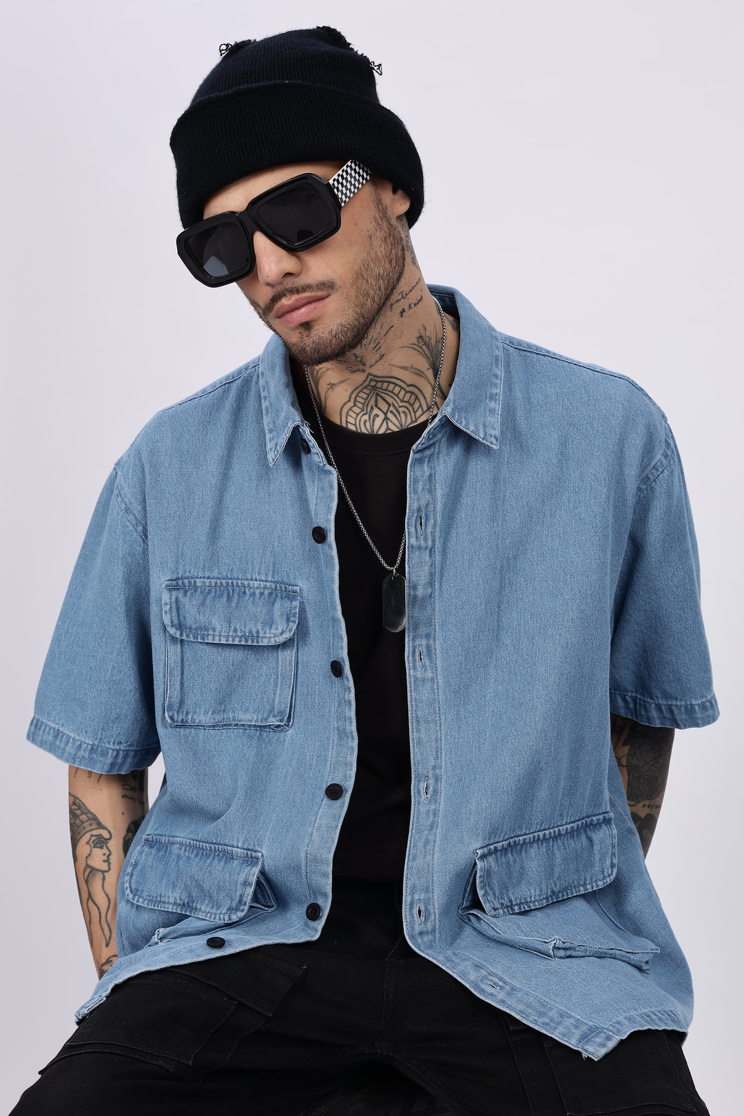 Denims: Ice Utility Oversized Shirt