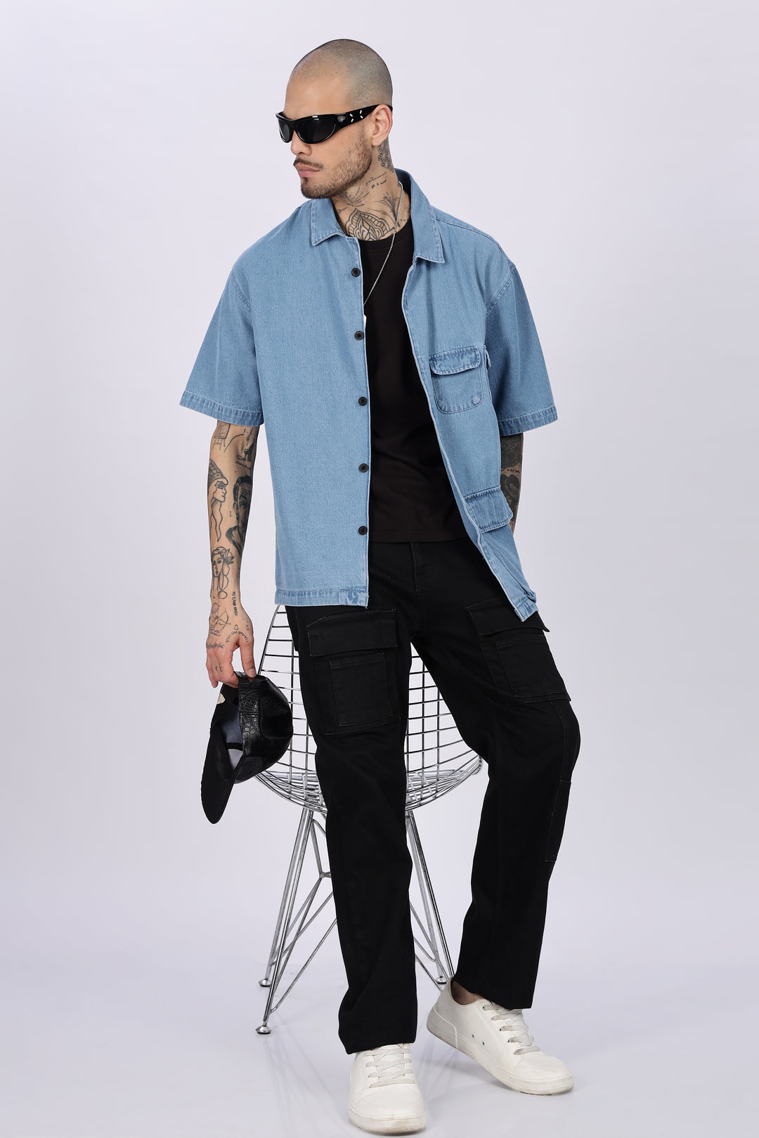 Denims: Multi Pocket Oversized Shirt