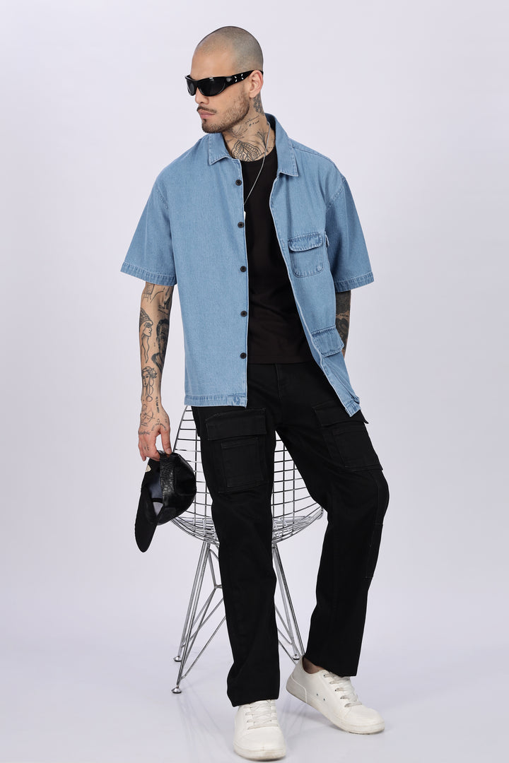 Denims: Multi Pocket Oversized Shirt