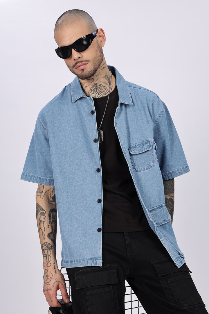 Denims: Multi Pocket Oversized Shirt