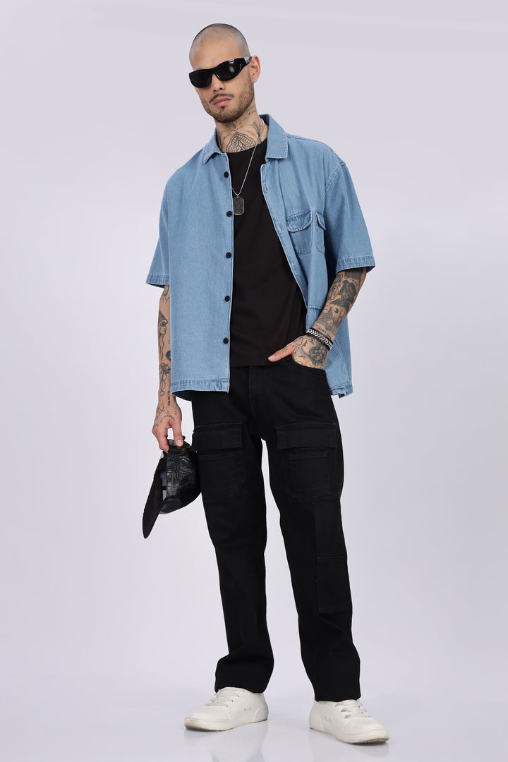 Denims: Multi Pocket Oversized Shirt
