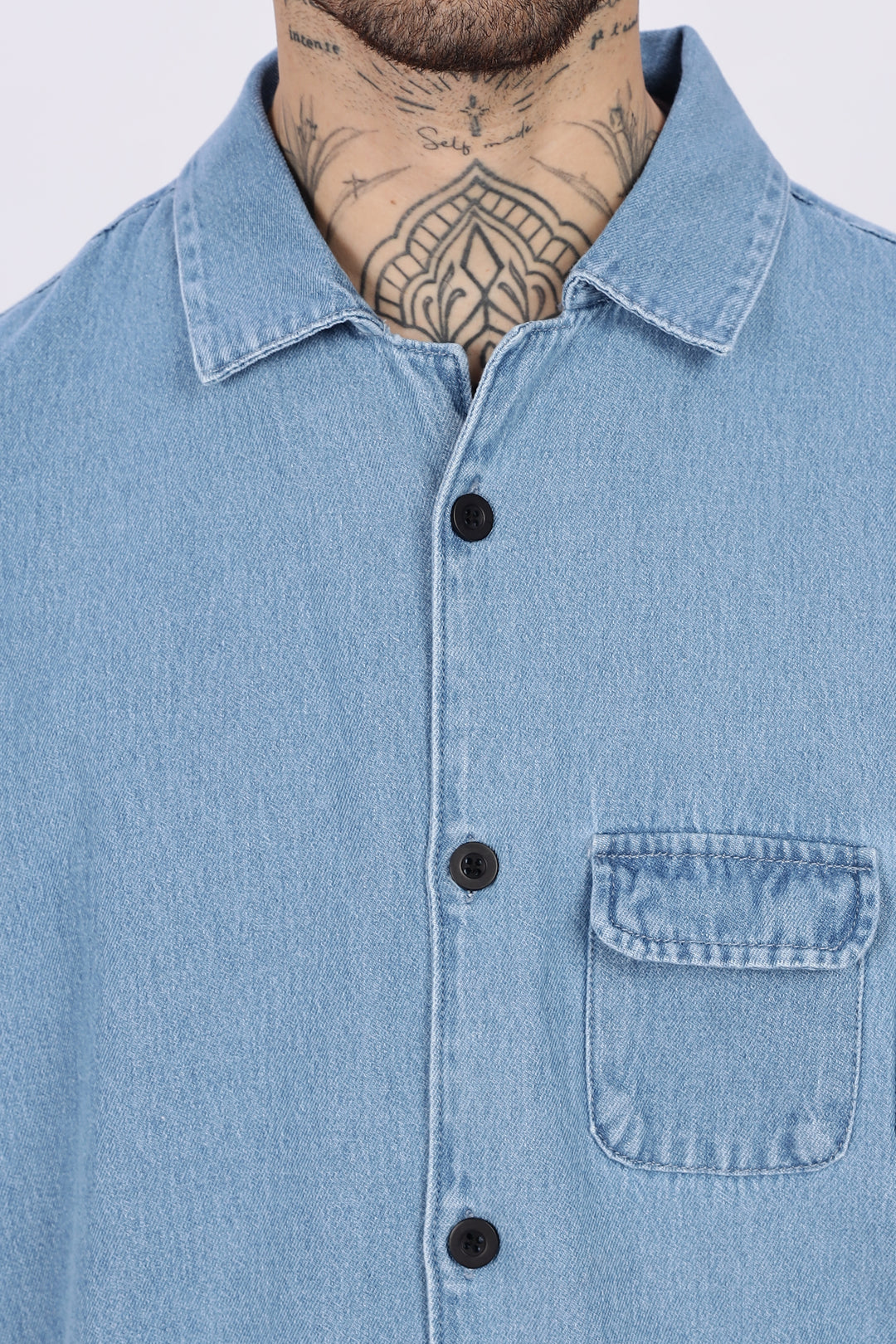 Denims: Multi Pocket Oversized Shirt