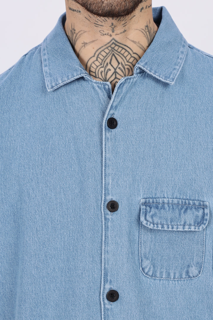 Denims: Multi Pocket Oversized Shirt