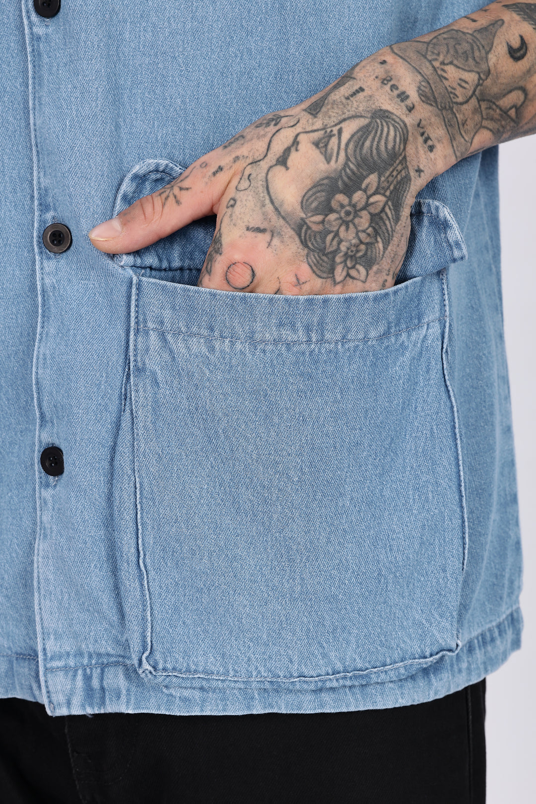 Denims: Multi Pocket Oversized Shirt