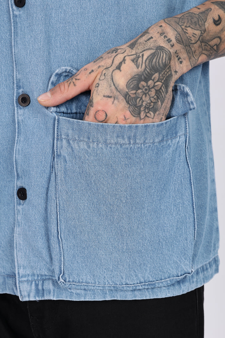 Denims: Multi Pocket Oversized Shirt