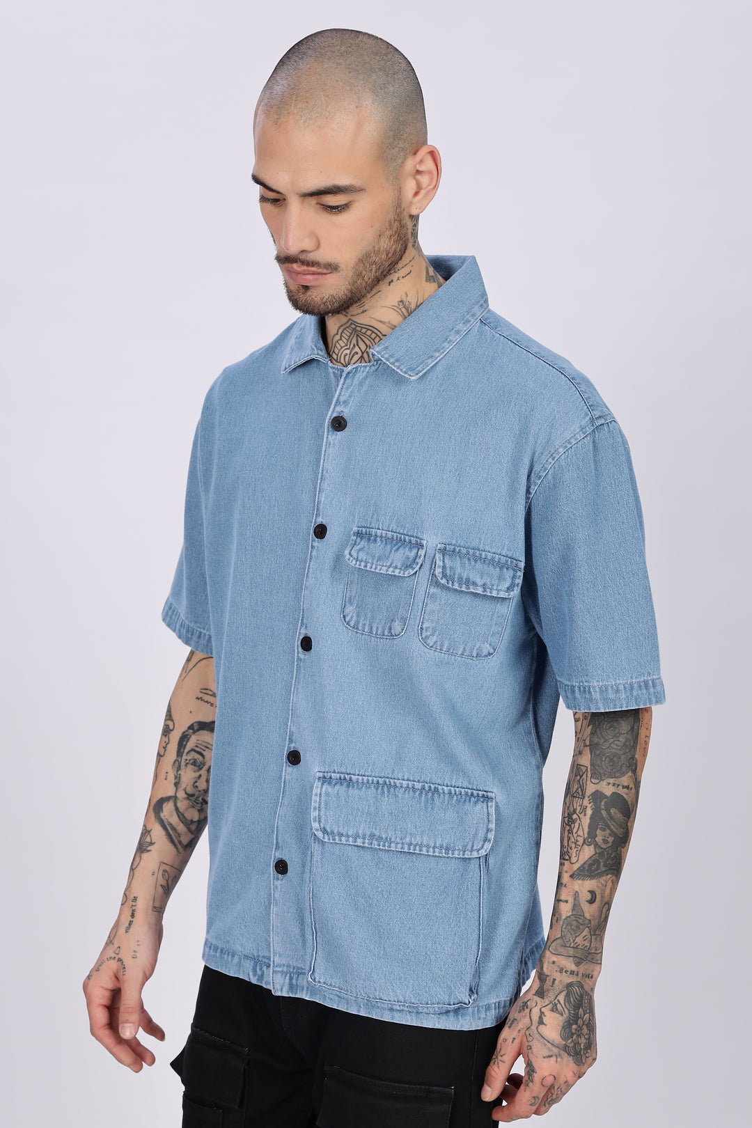 Denims: Multi Pocket Oversized Shirt