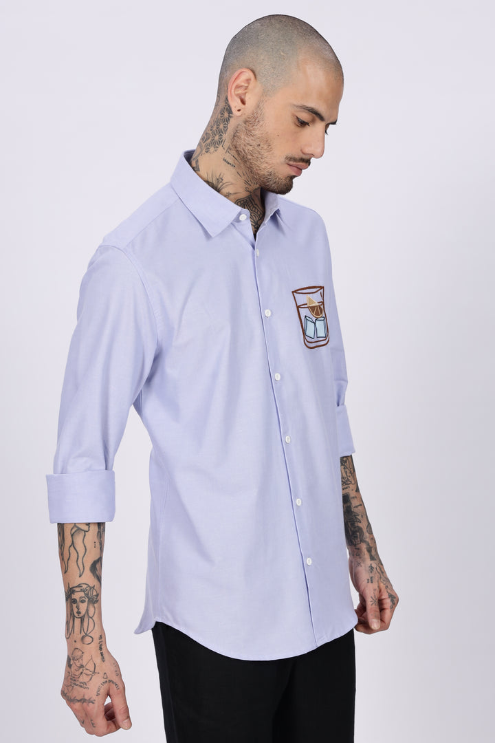Glass: Blue Embroidery Shirt