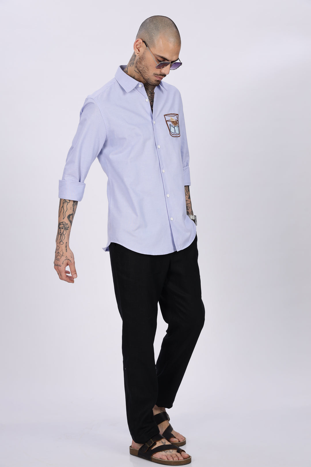 Glass: Blue Embroidery Shirt