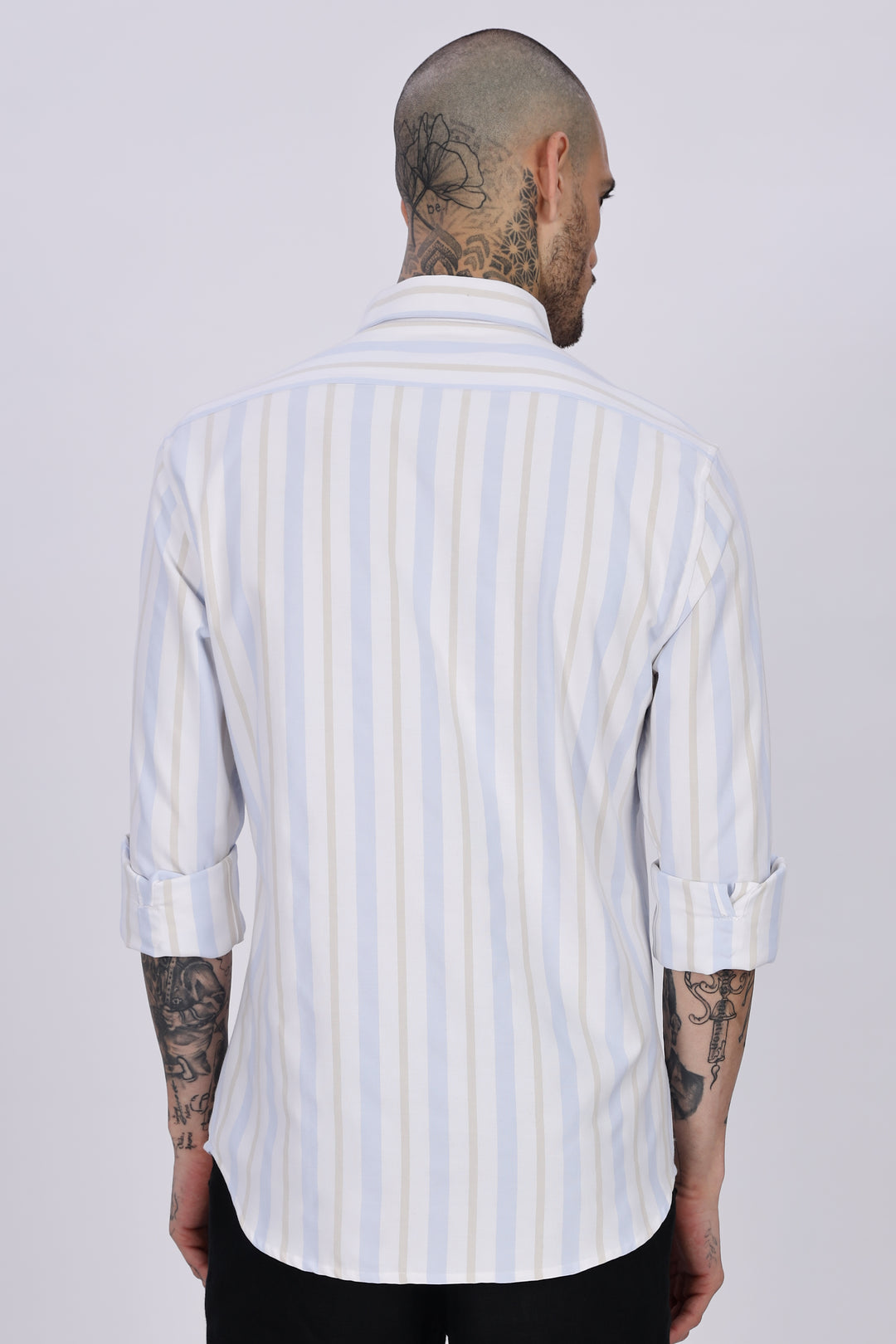 Popcorn: Stripes Embroidery Shirt