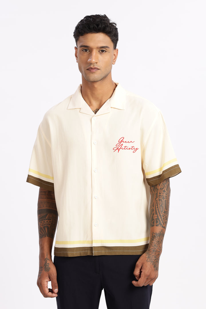 Olive: Boxy Oversized Cuban Shirt