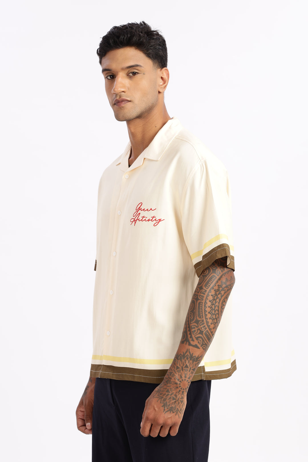 Olive: Boxy Oversized Cuban Shirt
