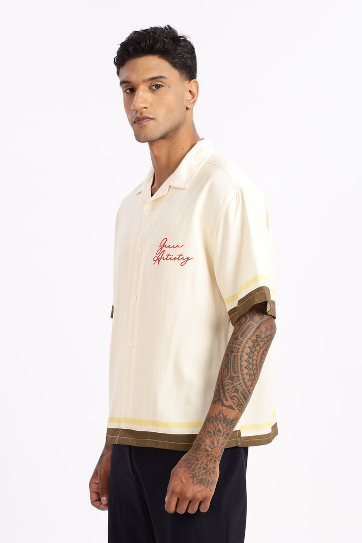 Olive: Boxy Oversized Cuban Shirt
