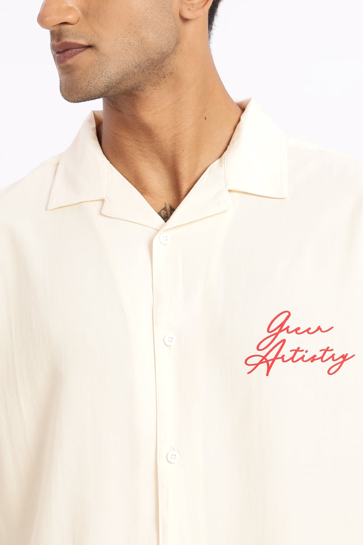 Olive: Boxy Oversized Cuban Shirt