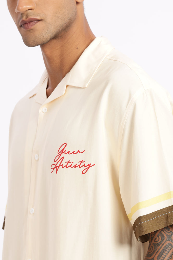 Olive: Boxy Oversized Cuban Shirt