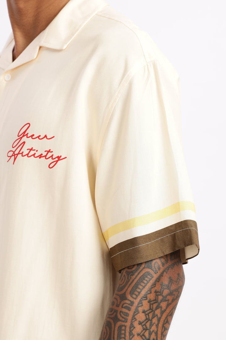 Olive: Boxy Oversized Cuban Shirt
