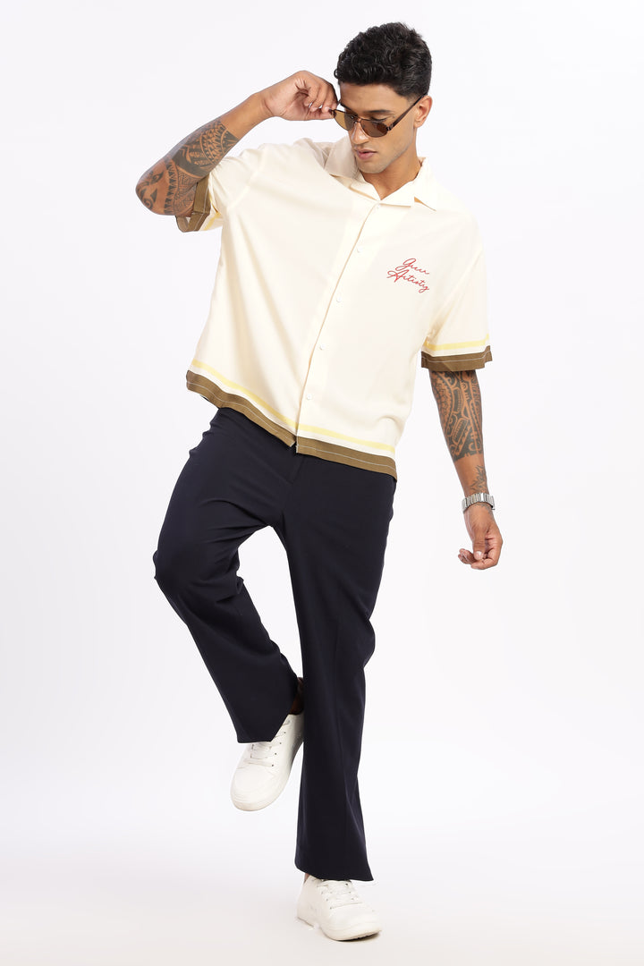 Olive: Boxy Oversized Cuban Shirt