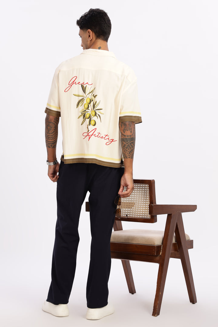 Olive: Boxy Oversized Cuban Shirt