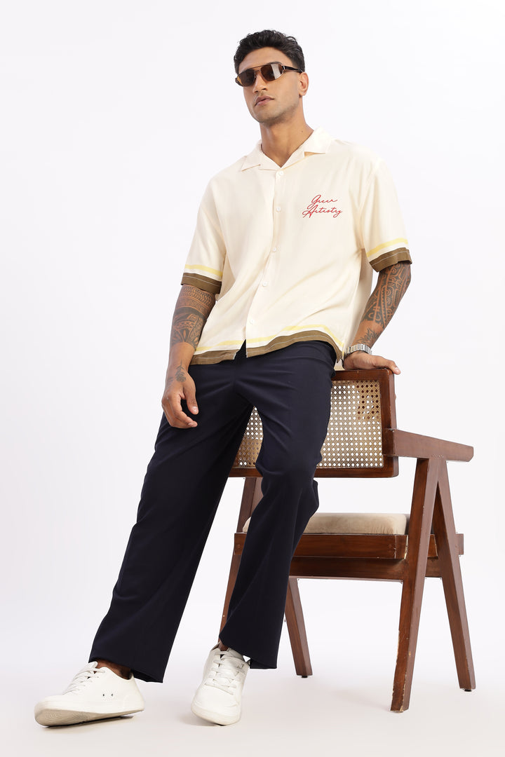 Olive: Boxy Oversized Cuban Shirt