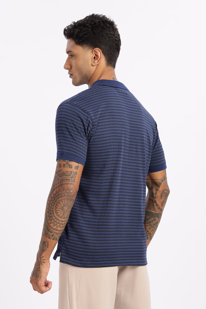 Blue Stripes Polo T-shirt