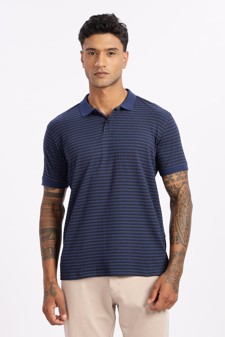Blue Stripes Polo T-shirt