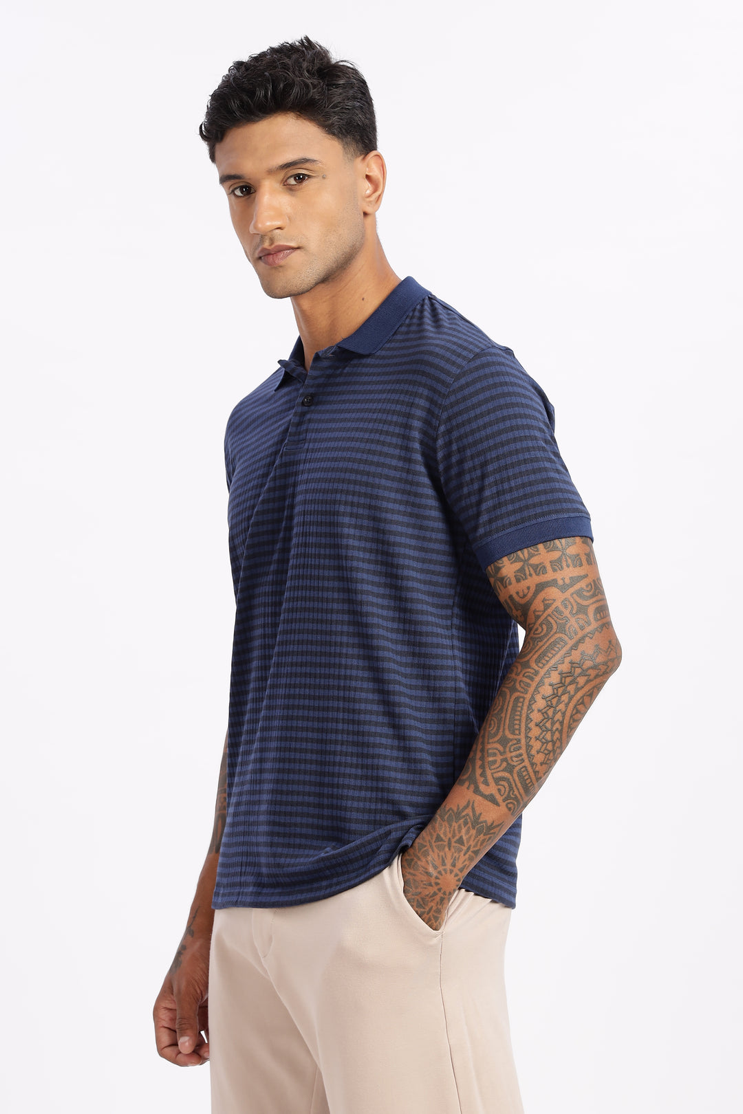 Blue Stripes Polo T-shirt