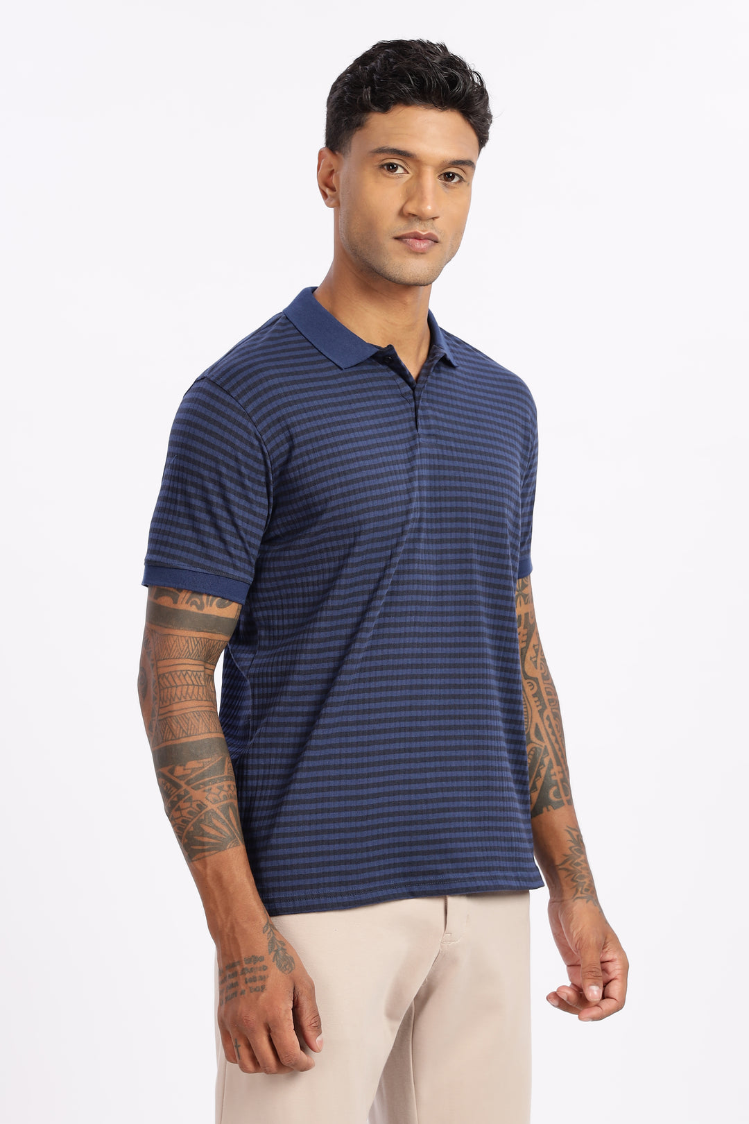 Blue Stripes Polo T-shirt