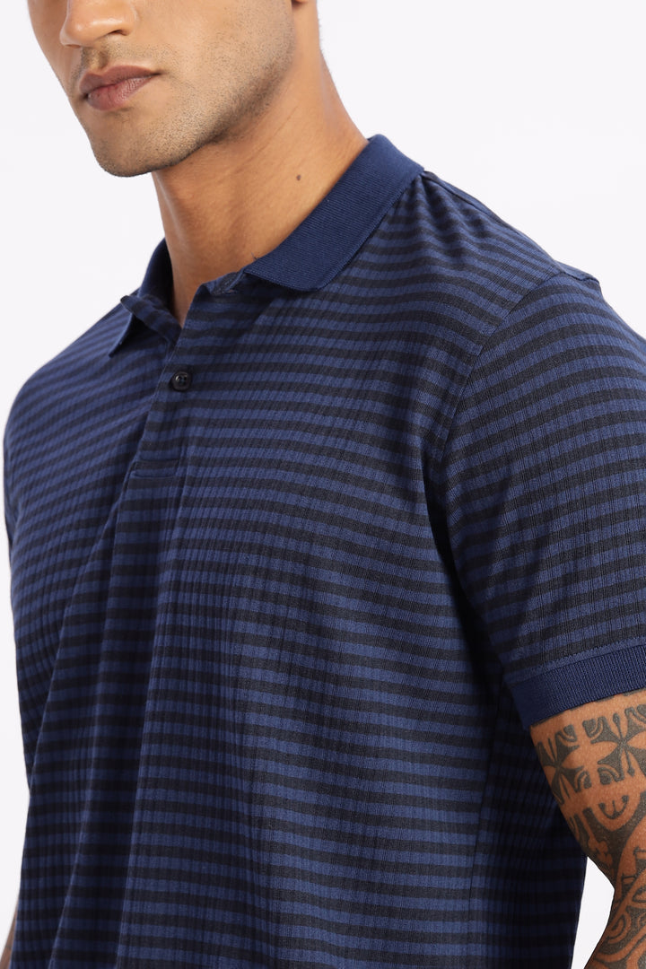 Blue Stripes Polo T-shirt