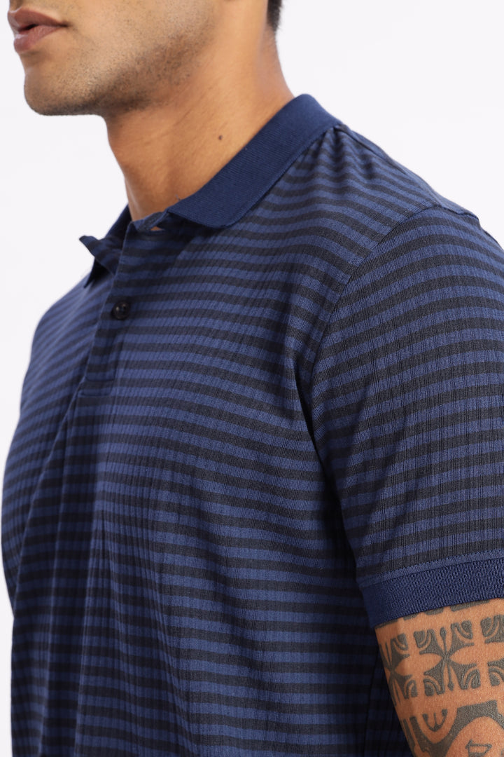 Blue Stripes Polo T-shirt