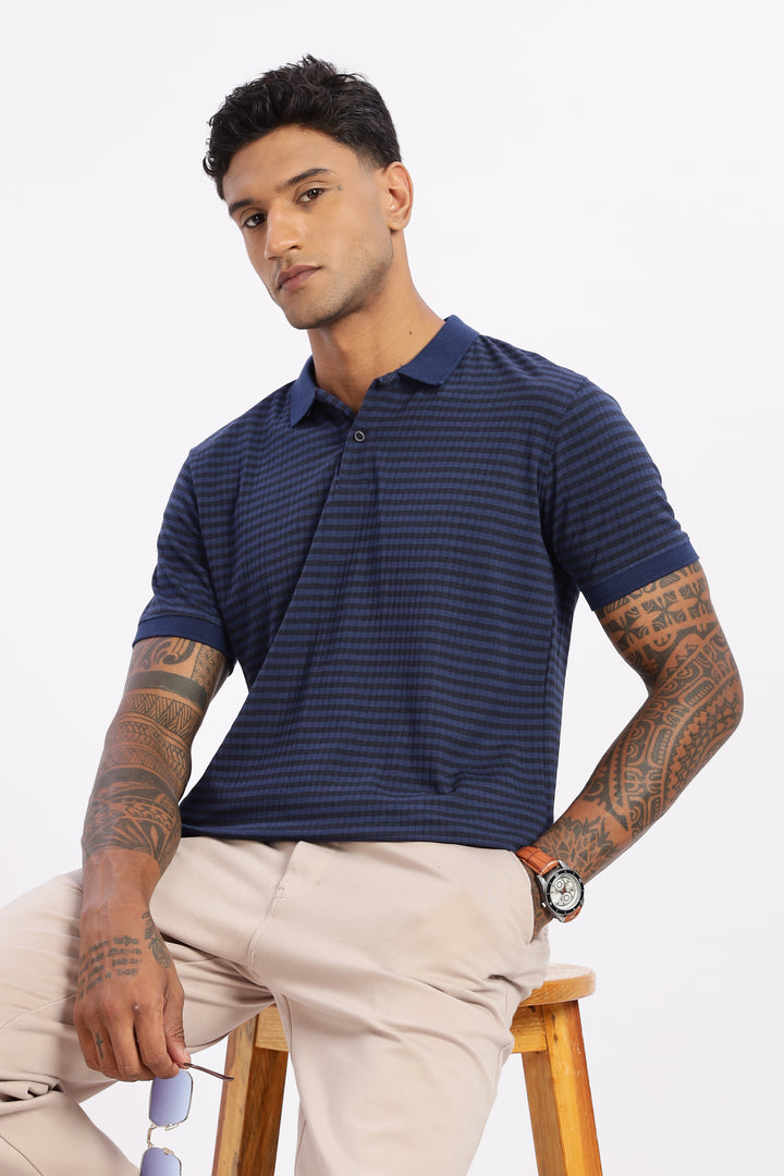 Blue Stripes Polo T-shirt