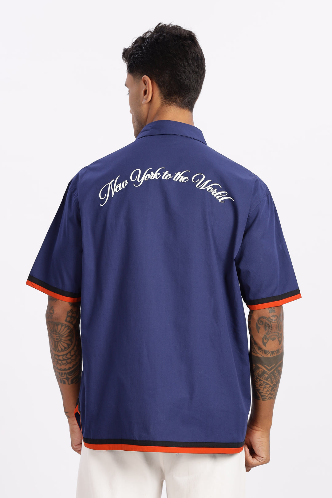 New york: Blue Oversized Shirt