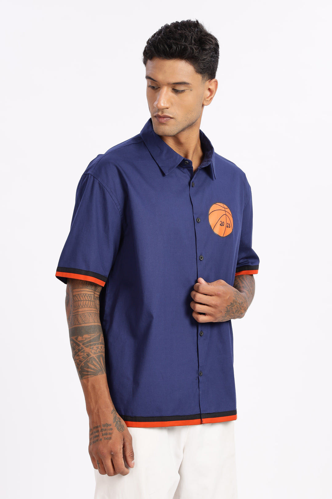 New york: Blue Oversized Shirt