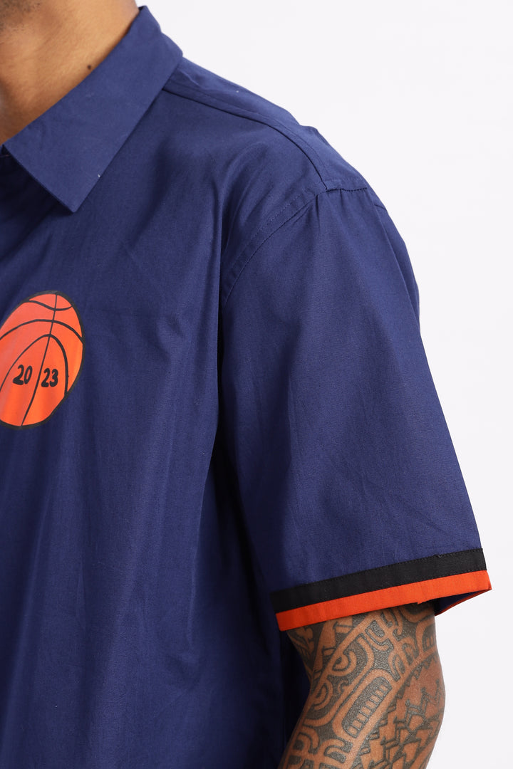 New york: Blue Oversized Shirt