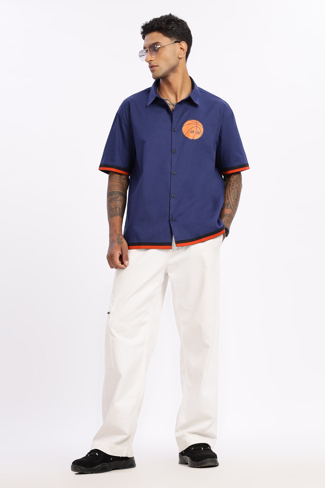 New york: Blue Oversized Shirt