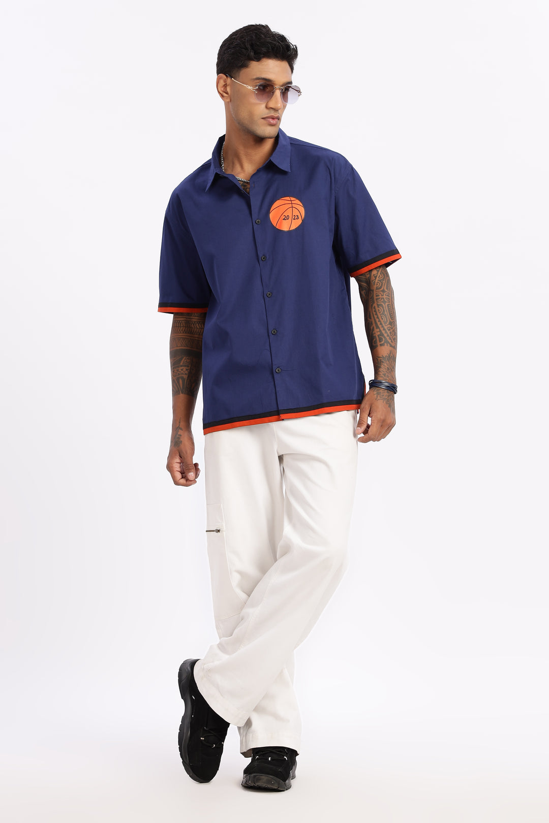 New york: Blue Oversized Shirt