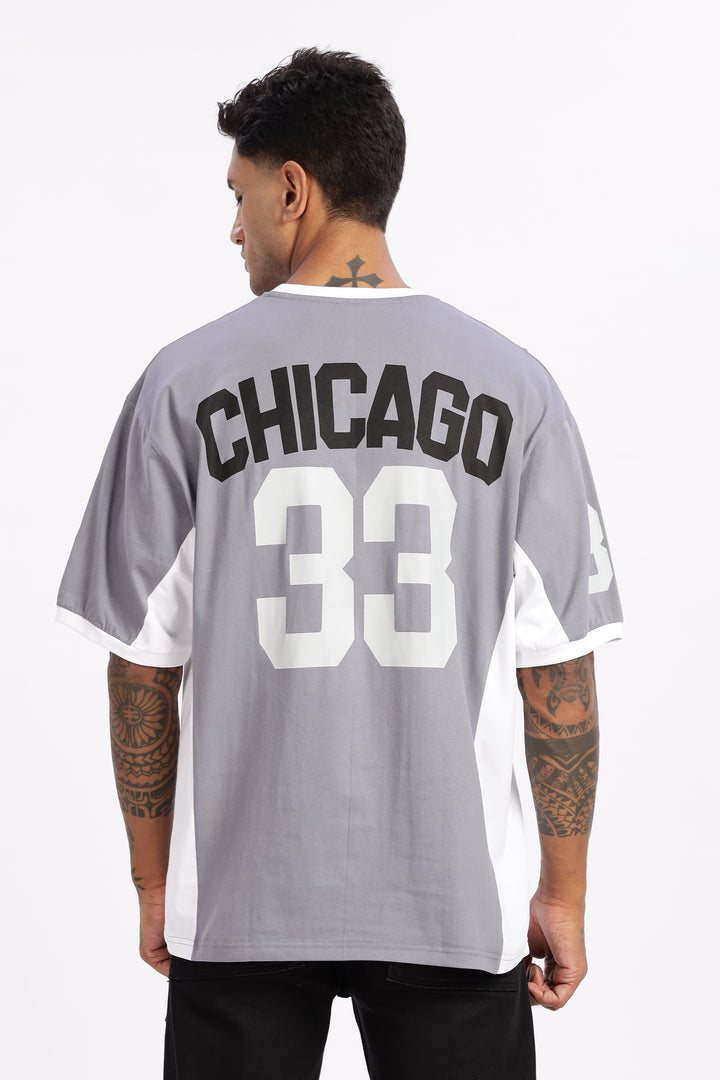Chicago: Light Grey Oversized T-shirt