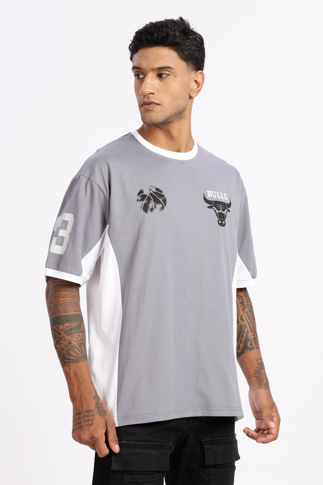 Chicago: Light Grey Oversized T-shirt
